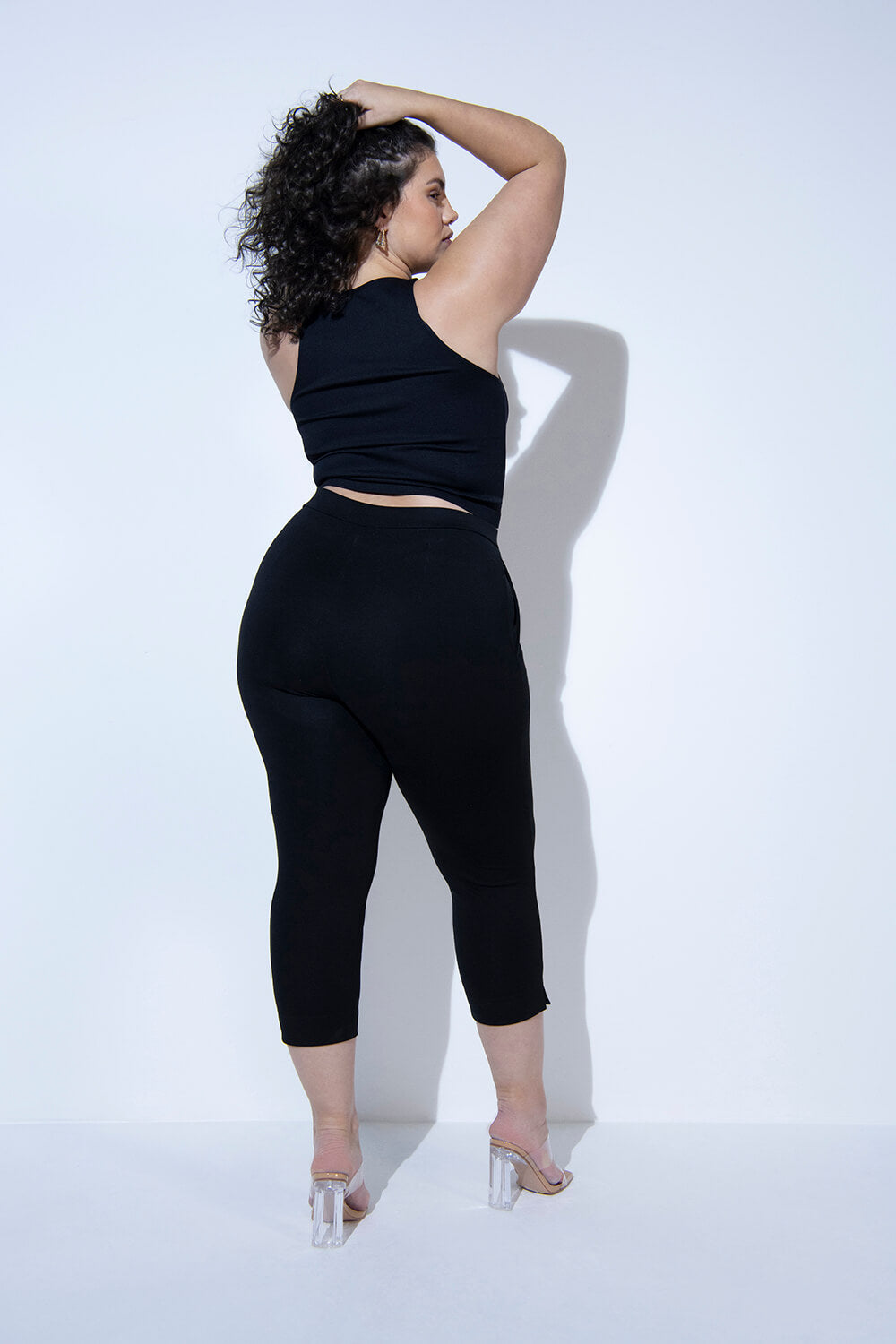 Crop Stretch Trouser - Black