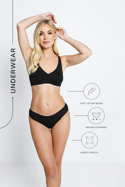 Cotton Brazilian Knickers 3 Pack - Black