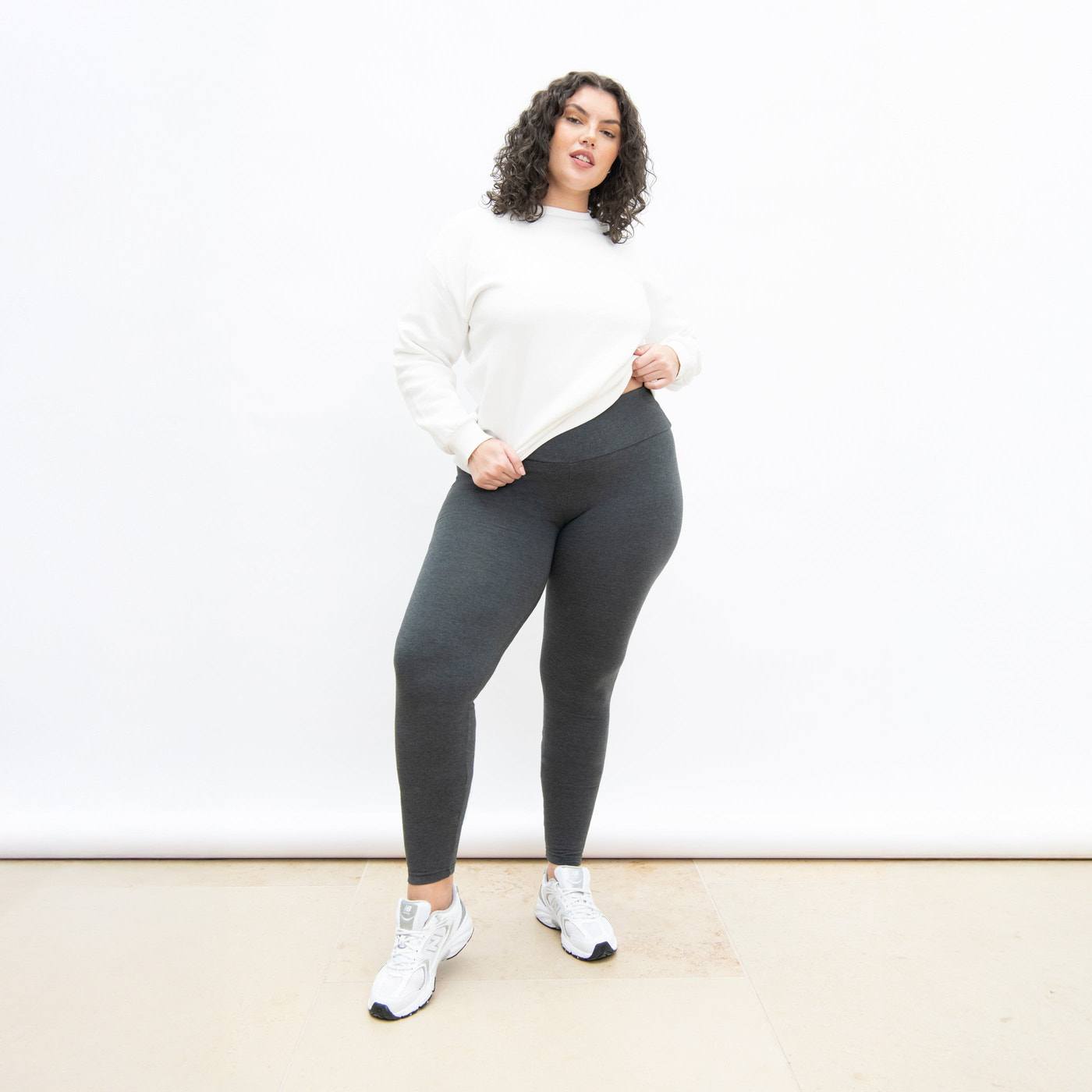 Curve Everyday High Waisted Leggings - Dark Grey Marl