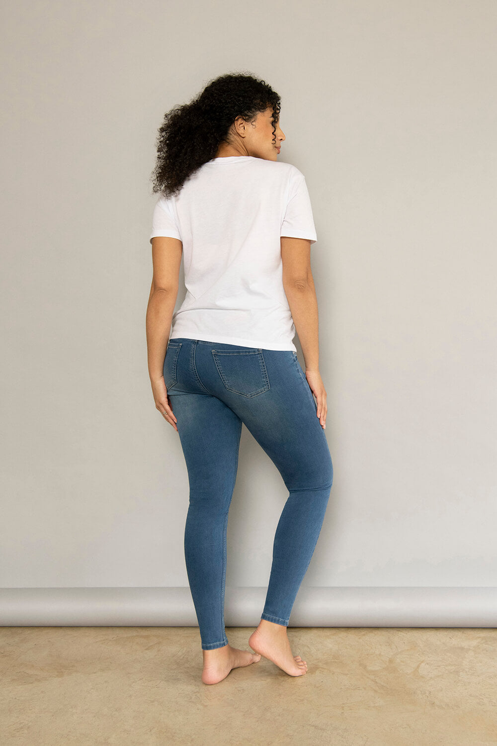 Ankle Grazer Maternity Jeggings - Mid Blue