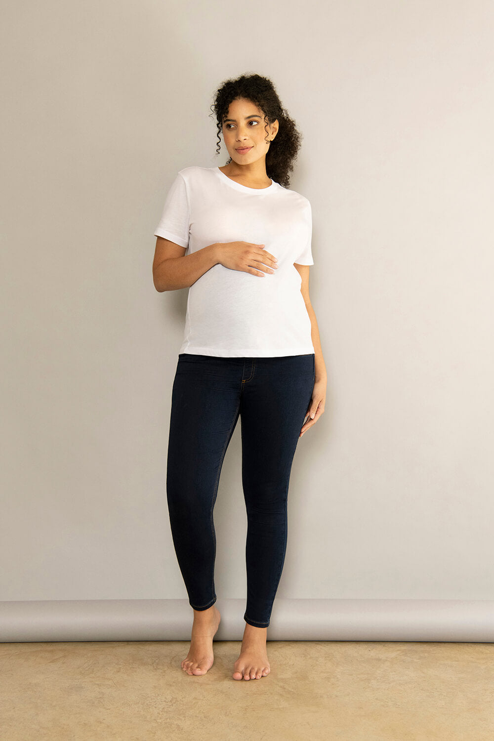 Ankle Grazer Maternity Jeggings - Dark Blue
