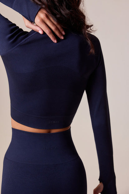 Sculpt Seamless Long Sleeve Top - Deep Navy