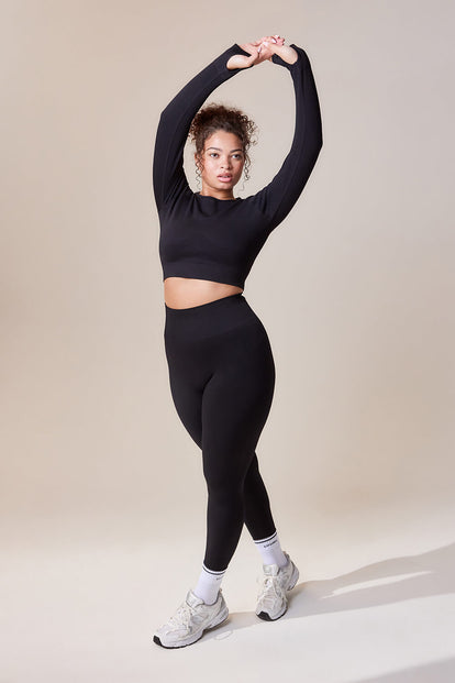Curve Sculpt Seamless Long Sleeve Top - Black