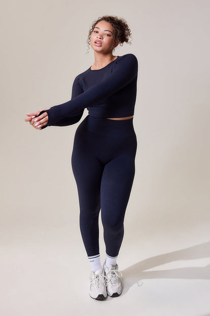 Sculpt Seamless Long Sleeve Top - Deep Navy