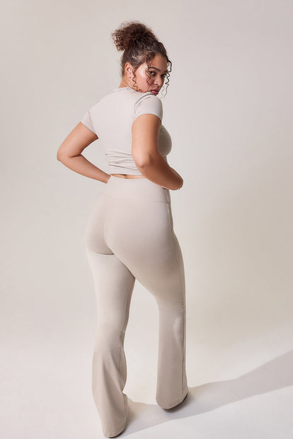 Curve Ultimate Everyday Flare Leggings - Oatmeal Beige