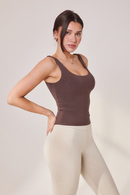 Curve Lightweight Everyday Tank Top - Espresso Brown