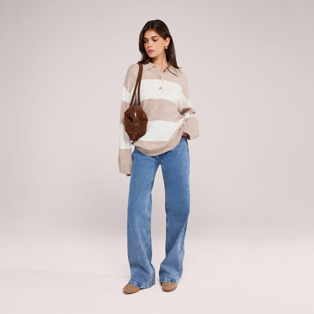 Wide Leg Jeans - Mid Blue