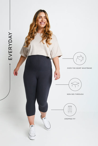 Maternity Everyday Cropped Leggings - Odyssey Grey