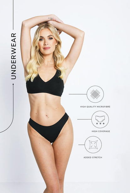 Seamless High Leg Knickers 3 Pack - Black