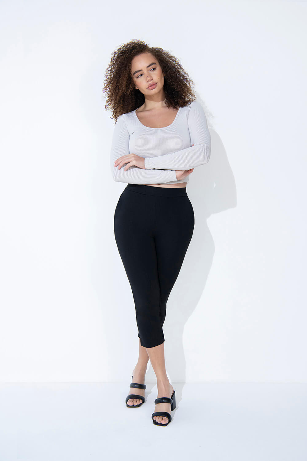 Crop Stretch Trouser - Black