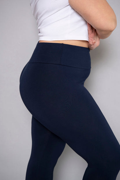 Cropped Lightweight Leggings - Navy