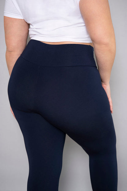 Curve Cropped Lightweight Leggings - Navy