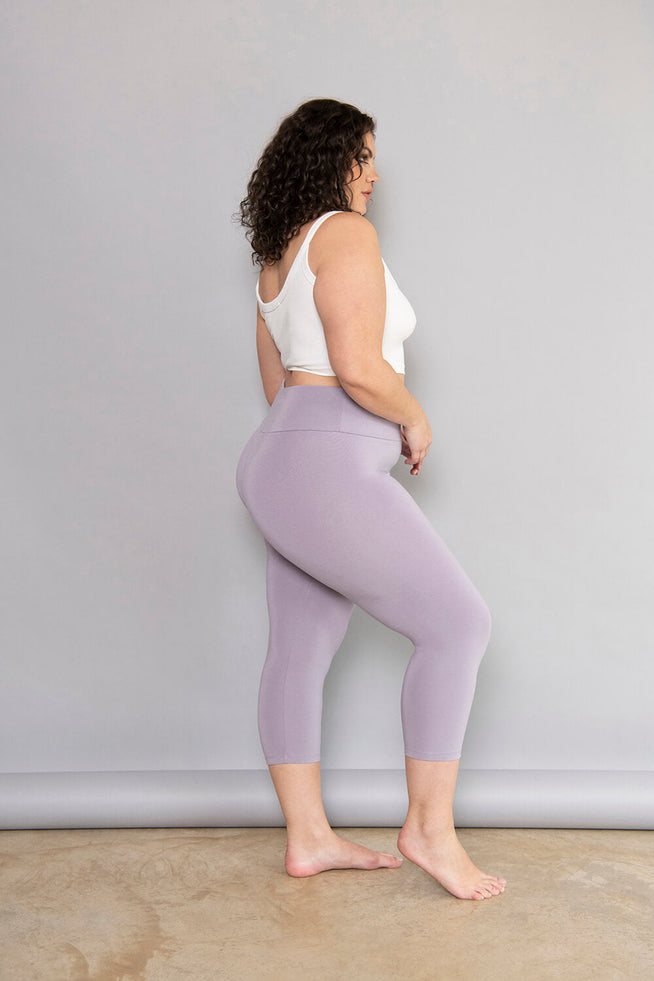 Curve Cropped Lightweight Leggings - Mauve