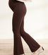 Maternity lightweight Flare Leggings - Espresso Brown