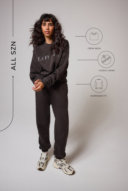 ALL SZN Organic Oversized Sweatshirt Style 4 - Black Coffee