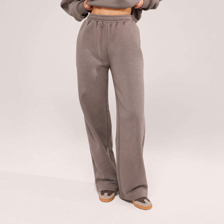 Organic Wide Leg Jogger - Mocha