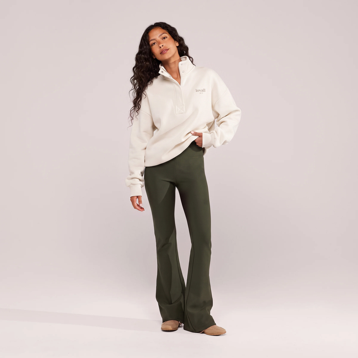 Winter Everyday High Waisted Leggings - Deep Olive