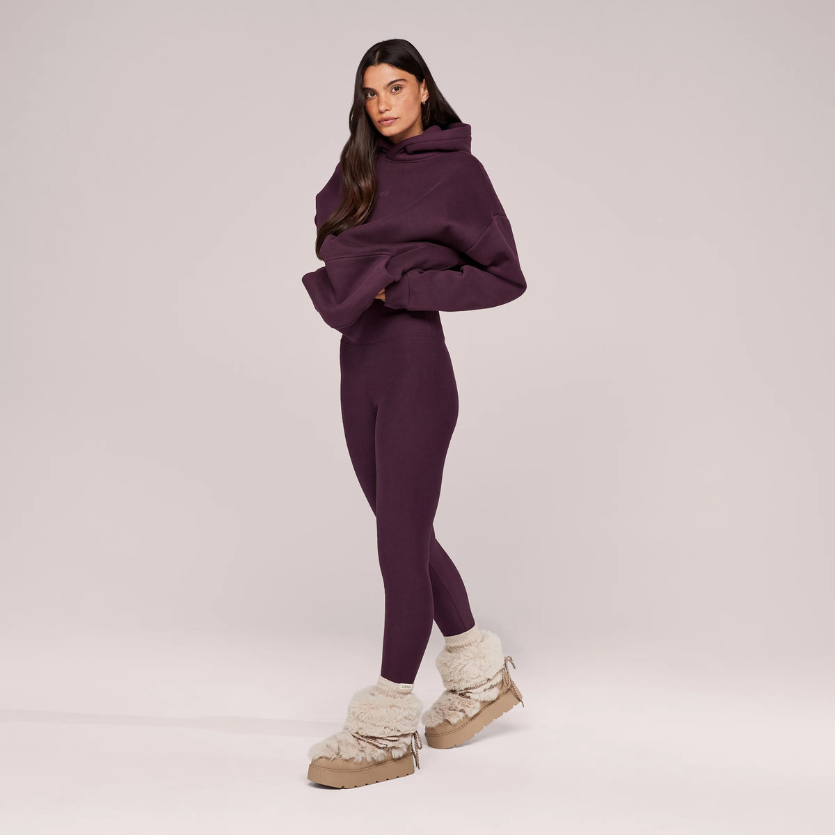 Winter Everyday High Waisted Leggings - Wine