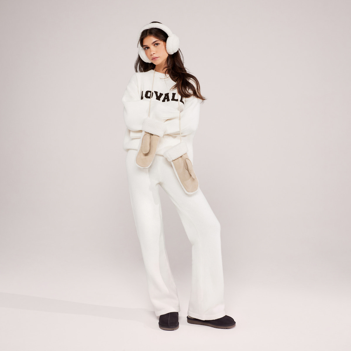 Varsity Knit Oversized Jumper - Off White