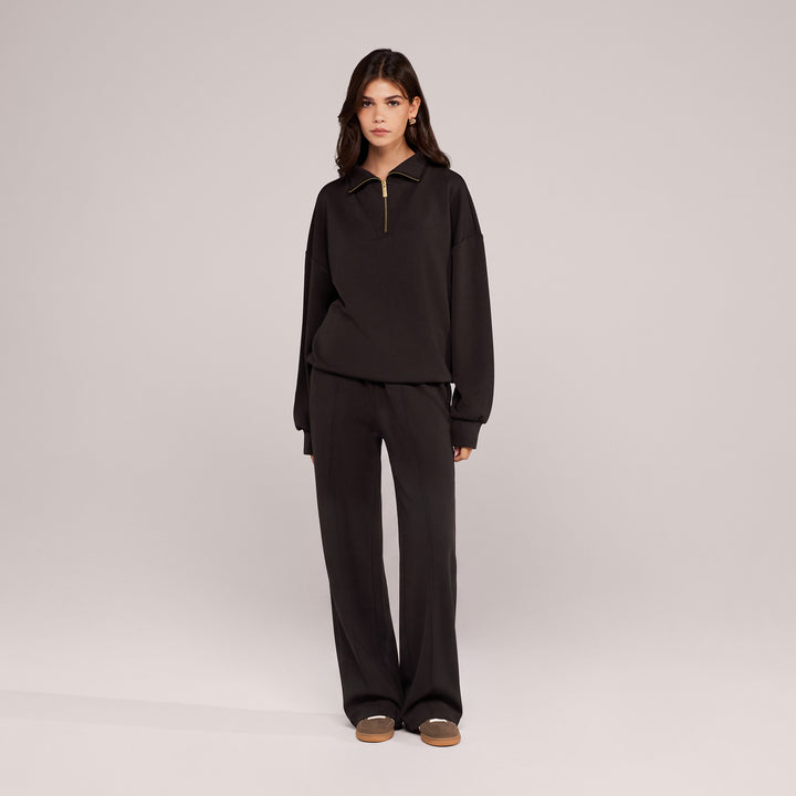 Ultimate Soft Wide Leg Jogger - Black Coffee