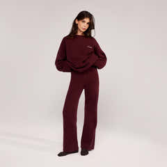 Lovall Knit Oversized Jumper - Burgundy