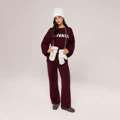 Varsity Knit Oversized Jumper - Burgundy