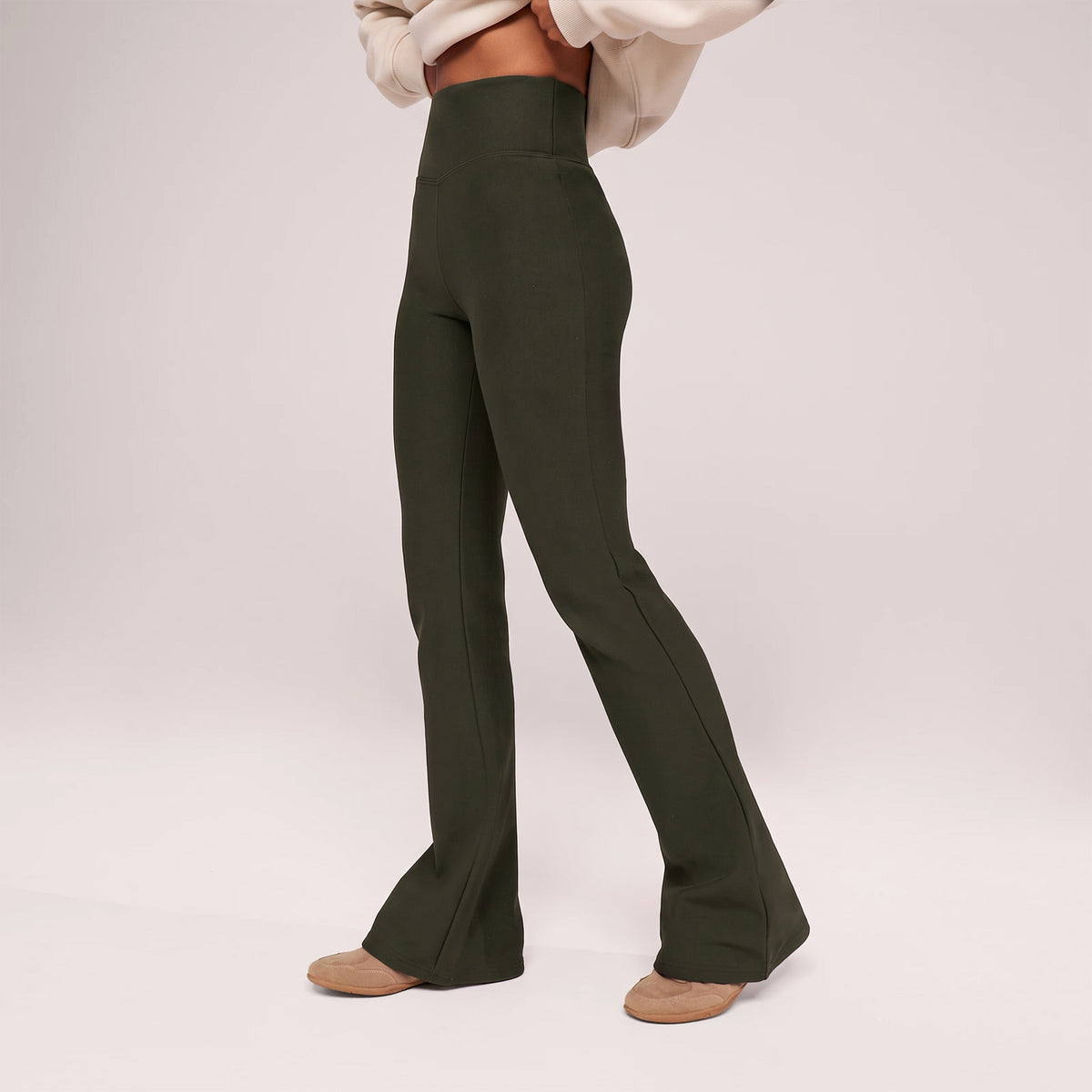 Winter Everyday High Waisted Leggings - Deep Olive