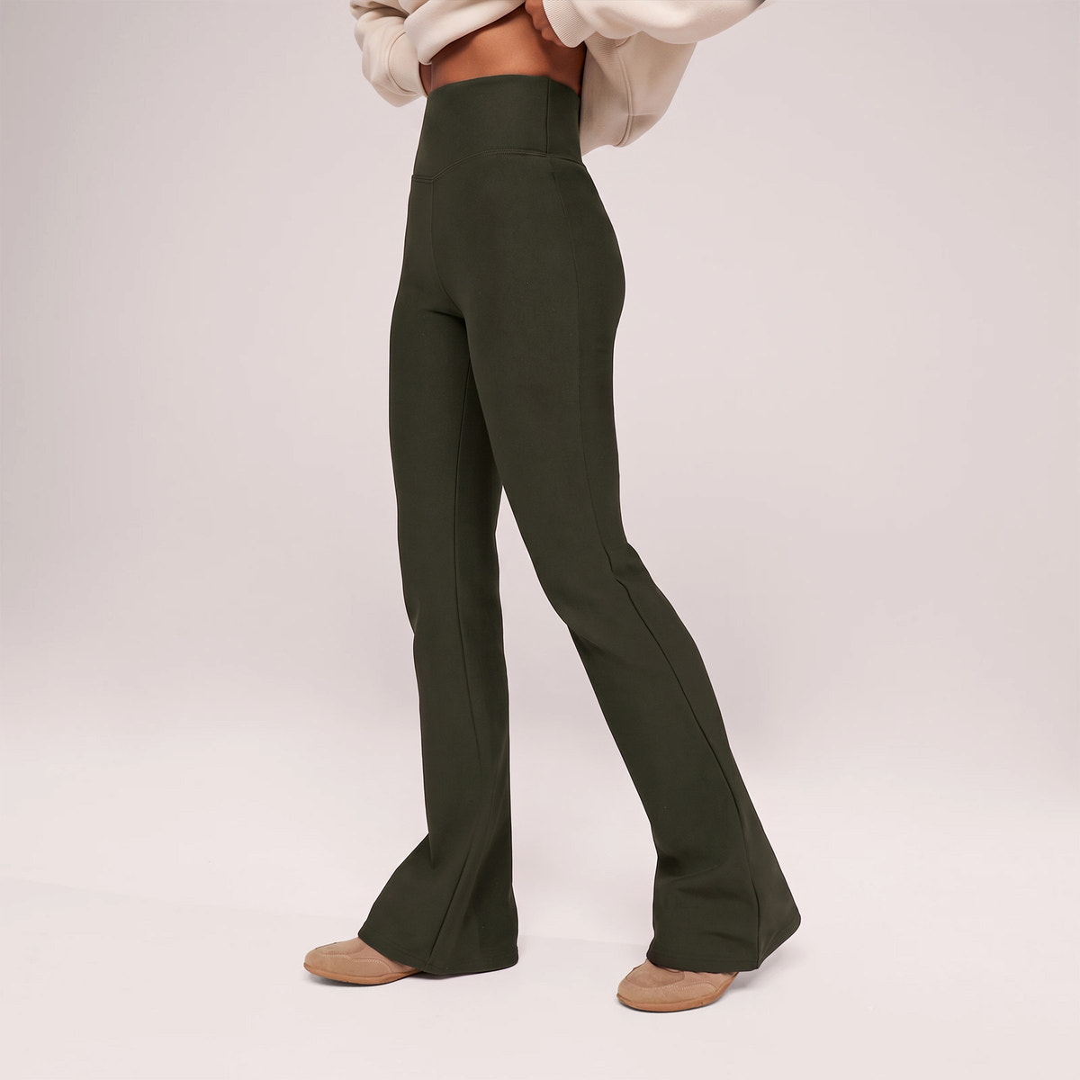 Winter Everyday High Waisted Leggings - Deep Olive