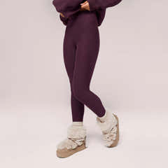 Winter Everyday High Waisted Leggings - Wine