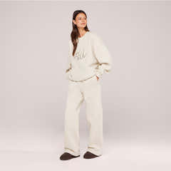 Organic Wide Leg Jogger - Ecru