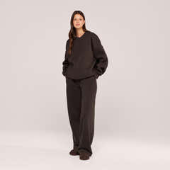 Heavyweight Oversized Sweatshirt Embossed - Black Coffee