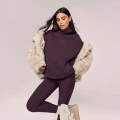 Winter Everyday High Waisted Leggings - Wine