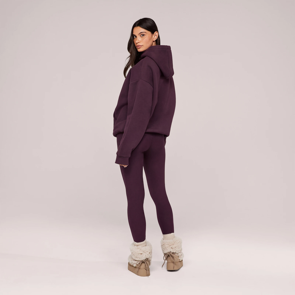 Winter Everyday High Waisted Leggings - Wine