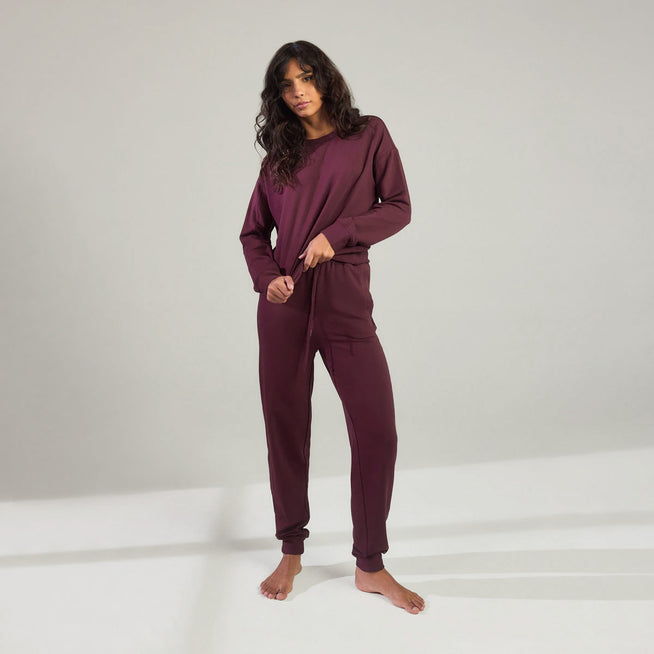 Luxe Lounge Jogger - Dark Cherry
