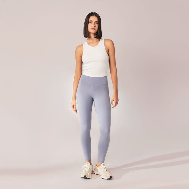 Lightweight Everyday High Waisted Leggings - Powder Blue
