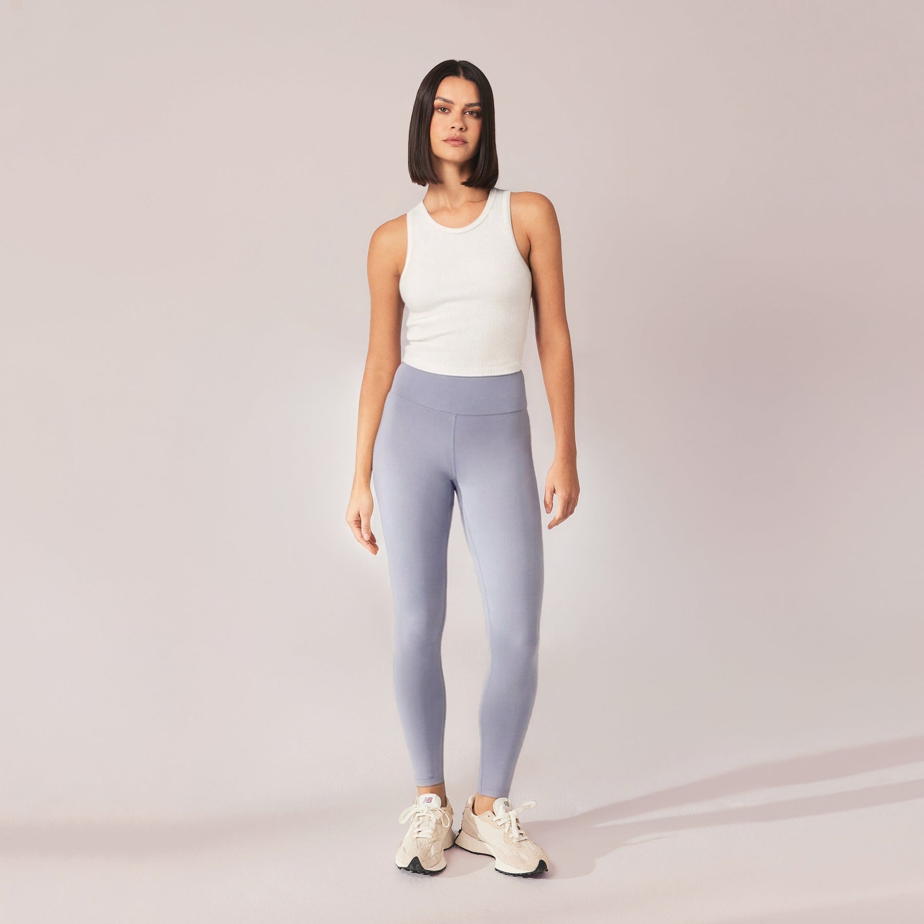 Lightweight Everyday High Waisted Leggings - Powder Blue