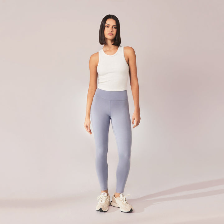 Lightweight Everyday High Waisted Leggings - Powder Blue