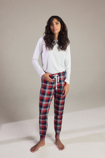 Soft Touch Pyjama Set - Navy Check