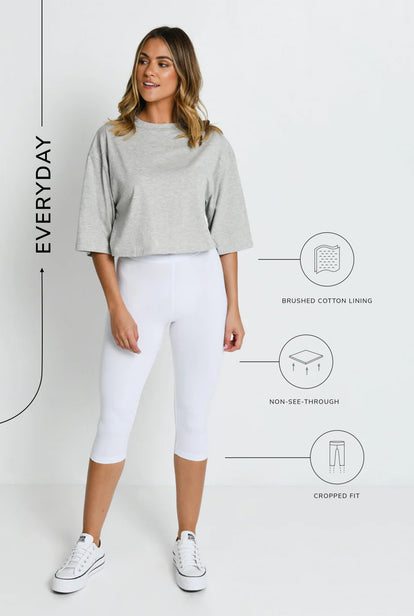 Everyday Cropped Leggings - White