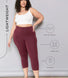 Curve Cropped Lightweight Leggings - Burgundy