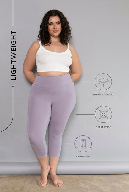 Cropped Lightweight Leggings - Mauve