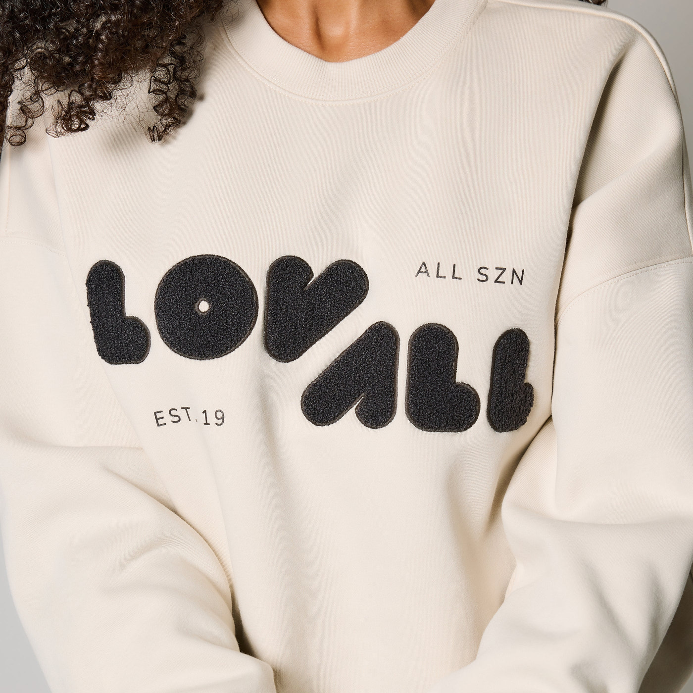 Curve ALL SZN Organic Oversized Sweatshirt Style 2 - Ecru