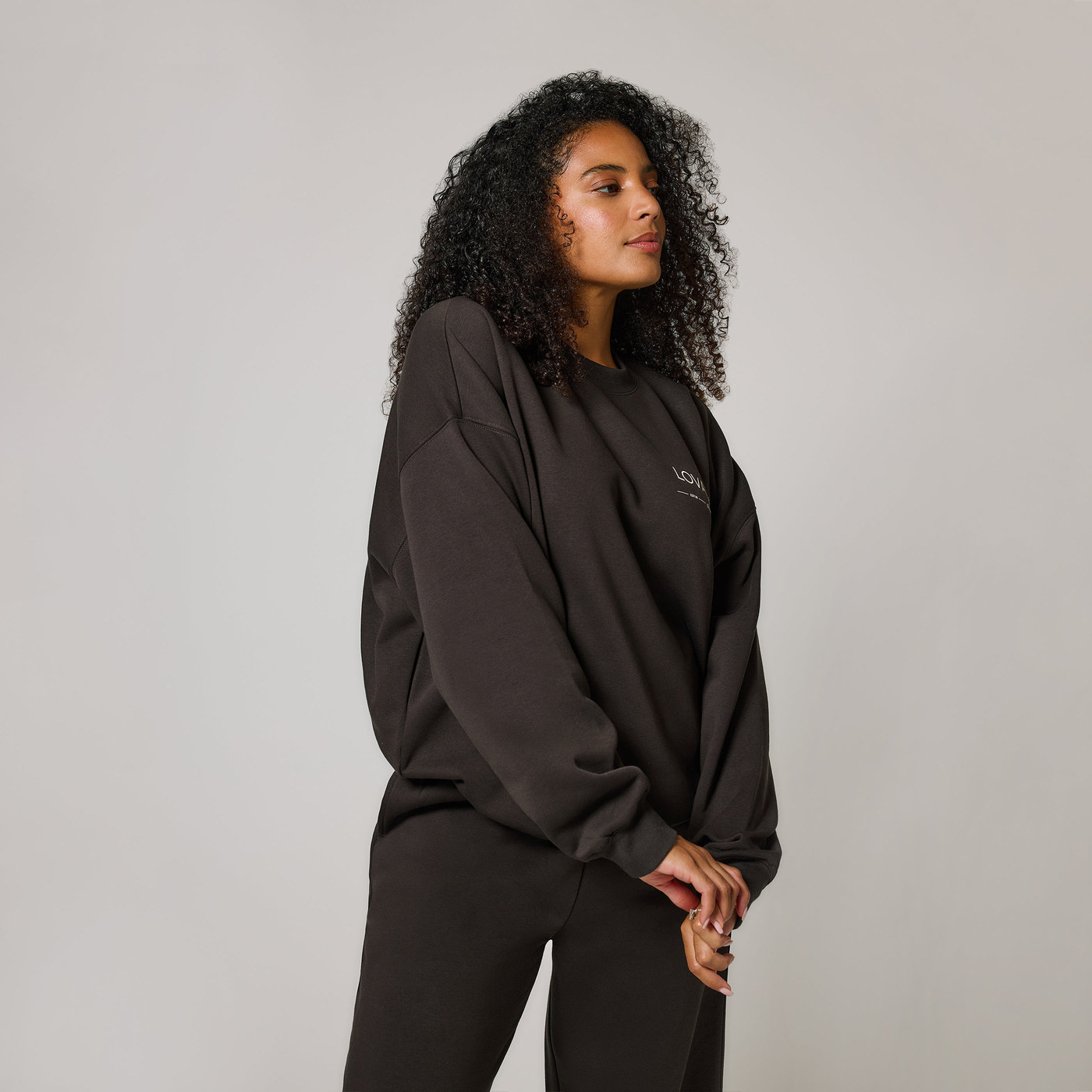Curve ALL SZN Organic Oversized Sweatshirt Style 3 - Black Coffee