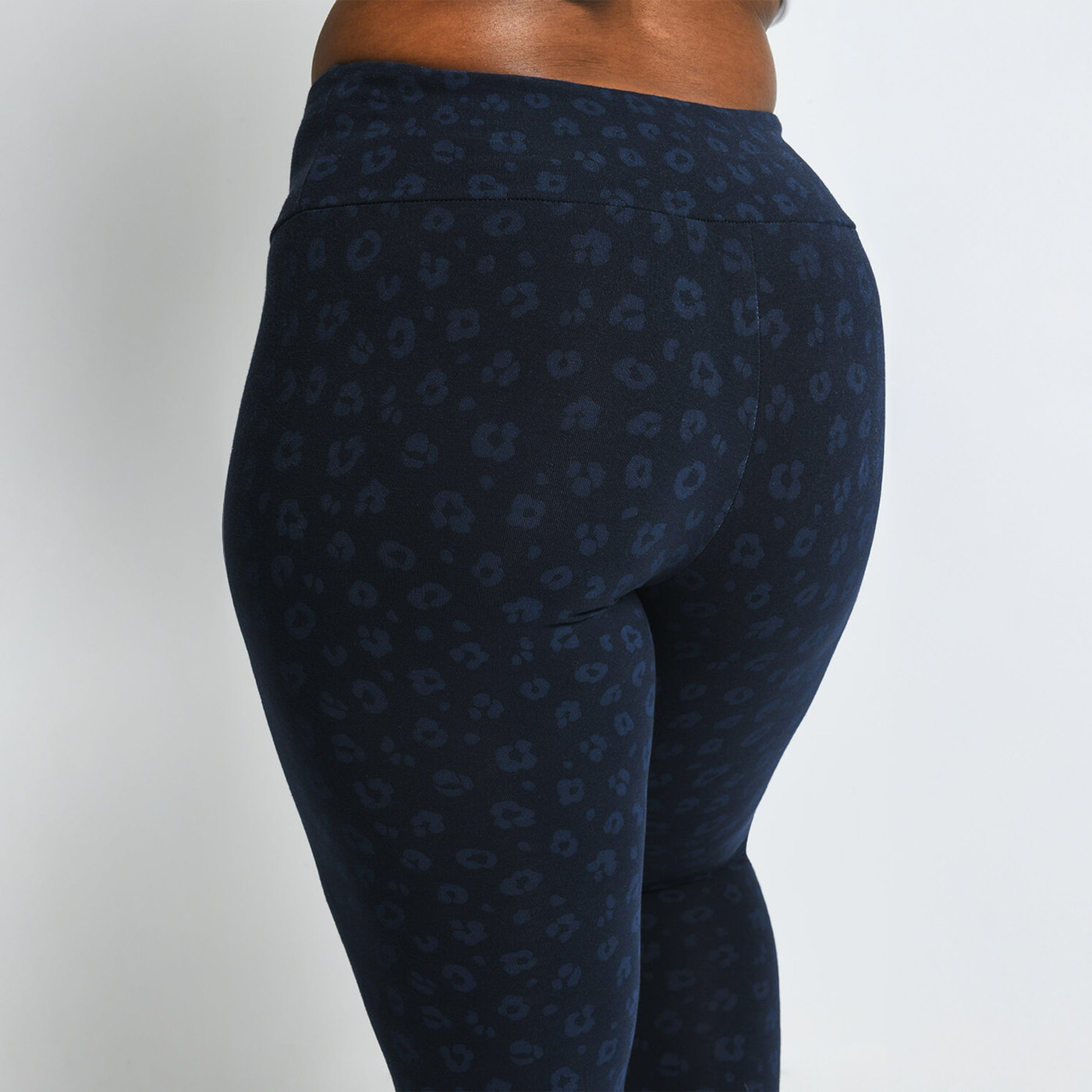 Curve Everyday High Waisted Leggings - Navy Animal Print