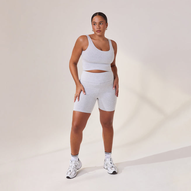 Curve Lightweight Everyday 6 Inch Cycling Shorts - Light Grey Marl