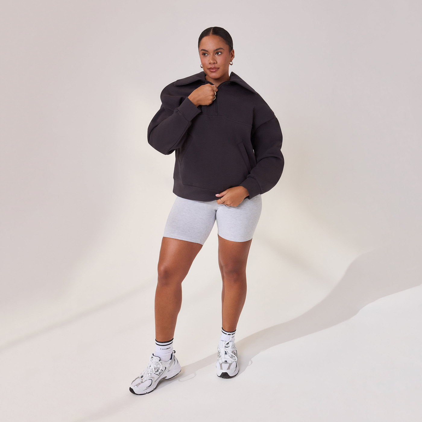 Curve Lightweight Everyday 6 Inch Cycling Shorts - Light Grey Marl