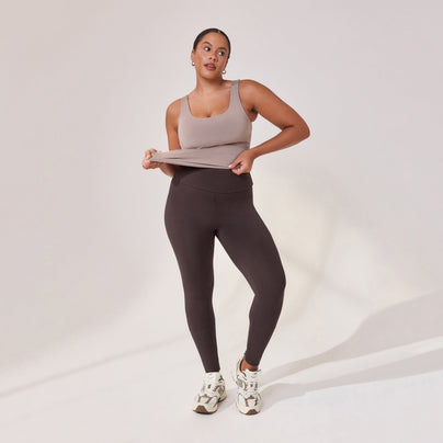 Curve Lightweight Everyday High Waisted Leggings - Black Coffee