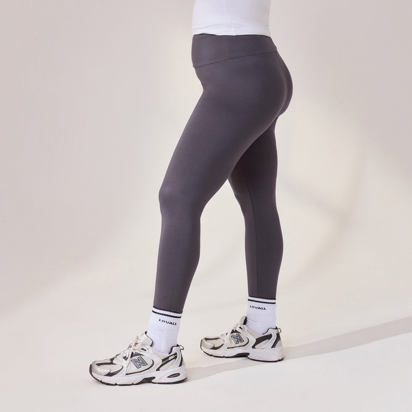 Curve Lightweight Everyday High Waisted Leggings - Odyssey Grey