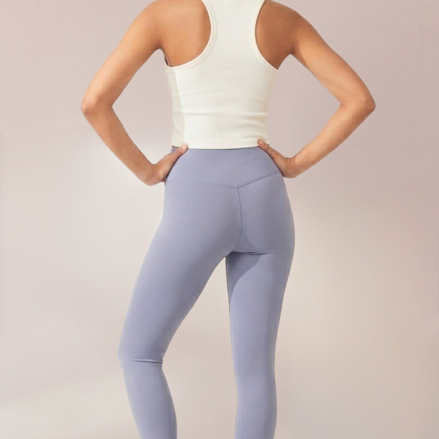 Lightweight Everyday High Waisted Leggings - Powder Blue