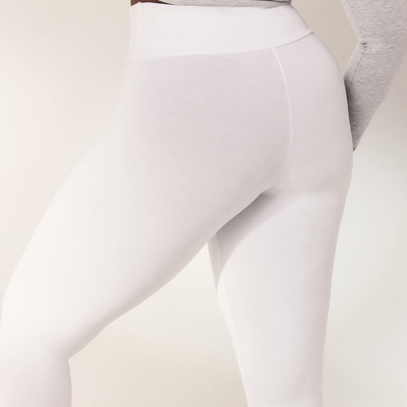 Lightweight Everyday High Waisted Leggings - White